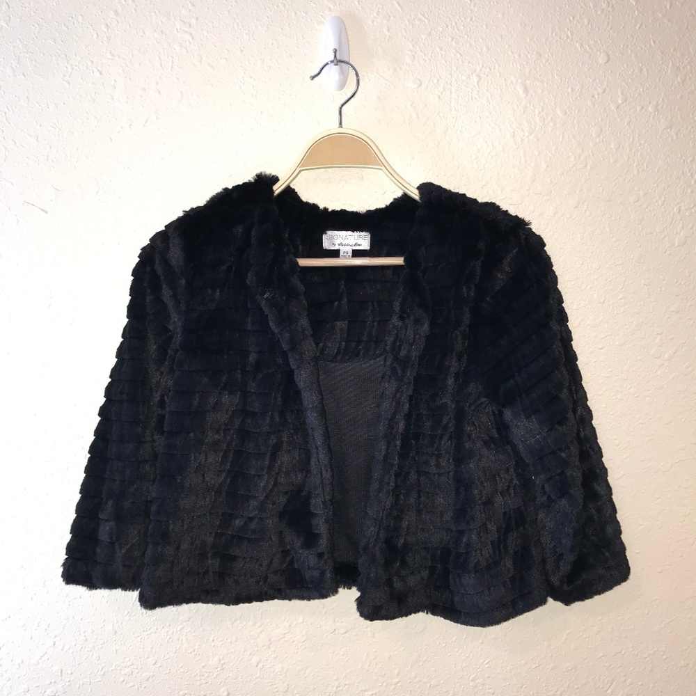 Faux fur shrug